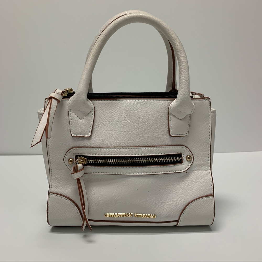 Christian Siriano White Leather Hand Bag